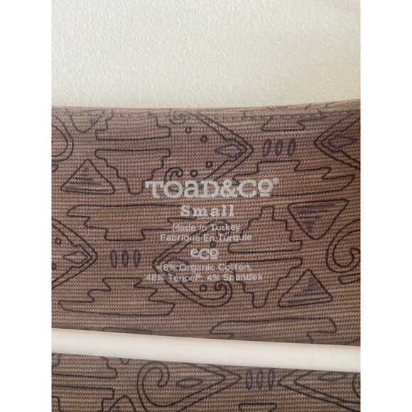 Toad & Co Womens V-Neck A-Line Brown Patterned Dress Size S Organic Cotton Blend - Picture 5 of 6